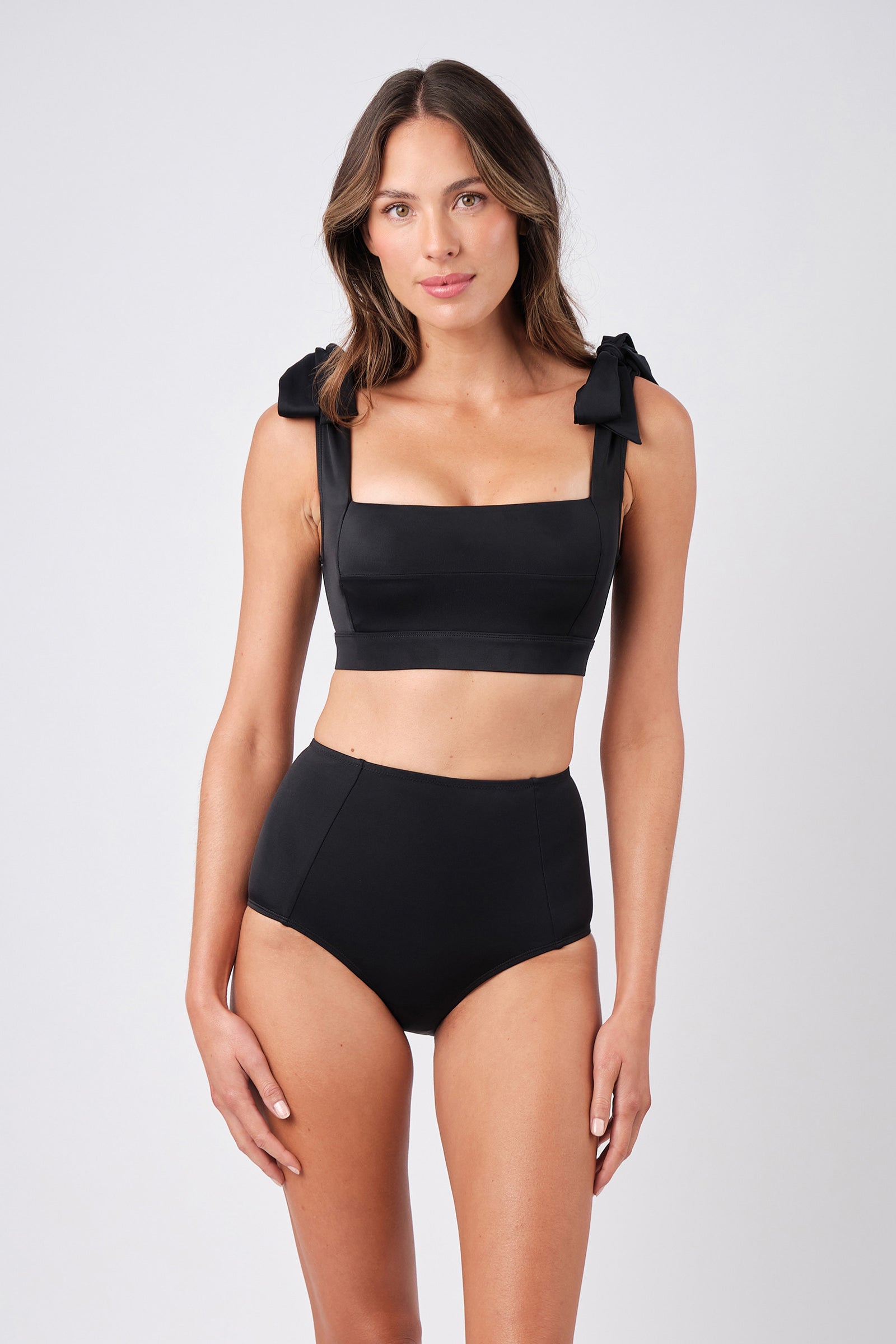 Never Say Never High-Waisted Bikini Bottom BLACK