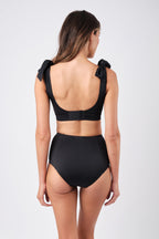 Never Say Never High-Waisted Bikini Bottom BLACK