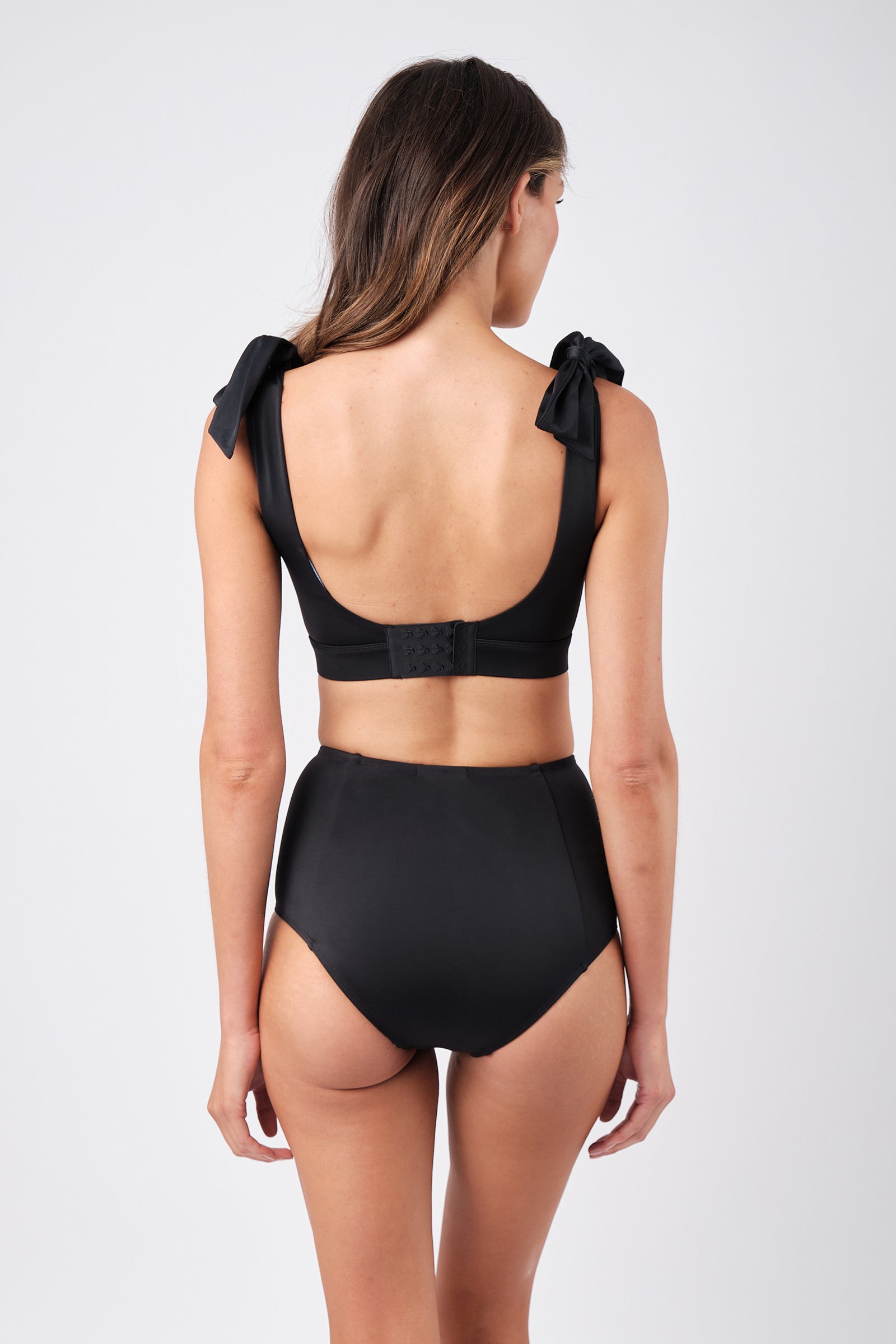 Never Say Never High-Waisted Bikini Bottom BLACK