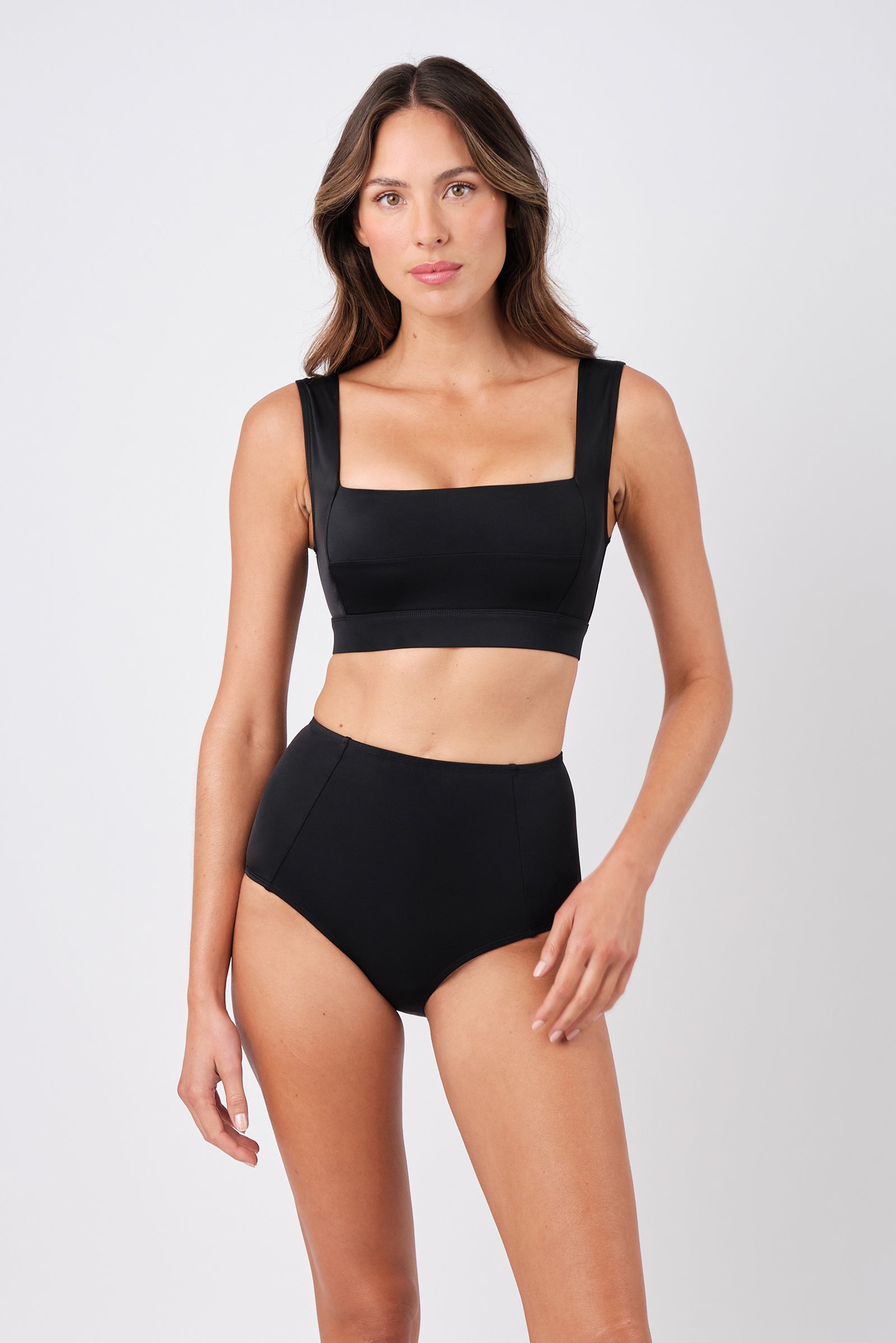 Never Say Never High-Waisted Bikini Bottom BLACK