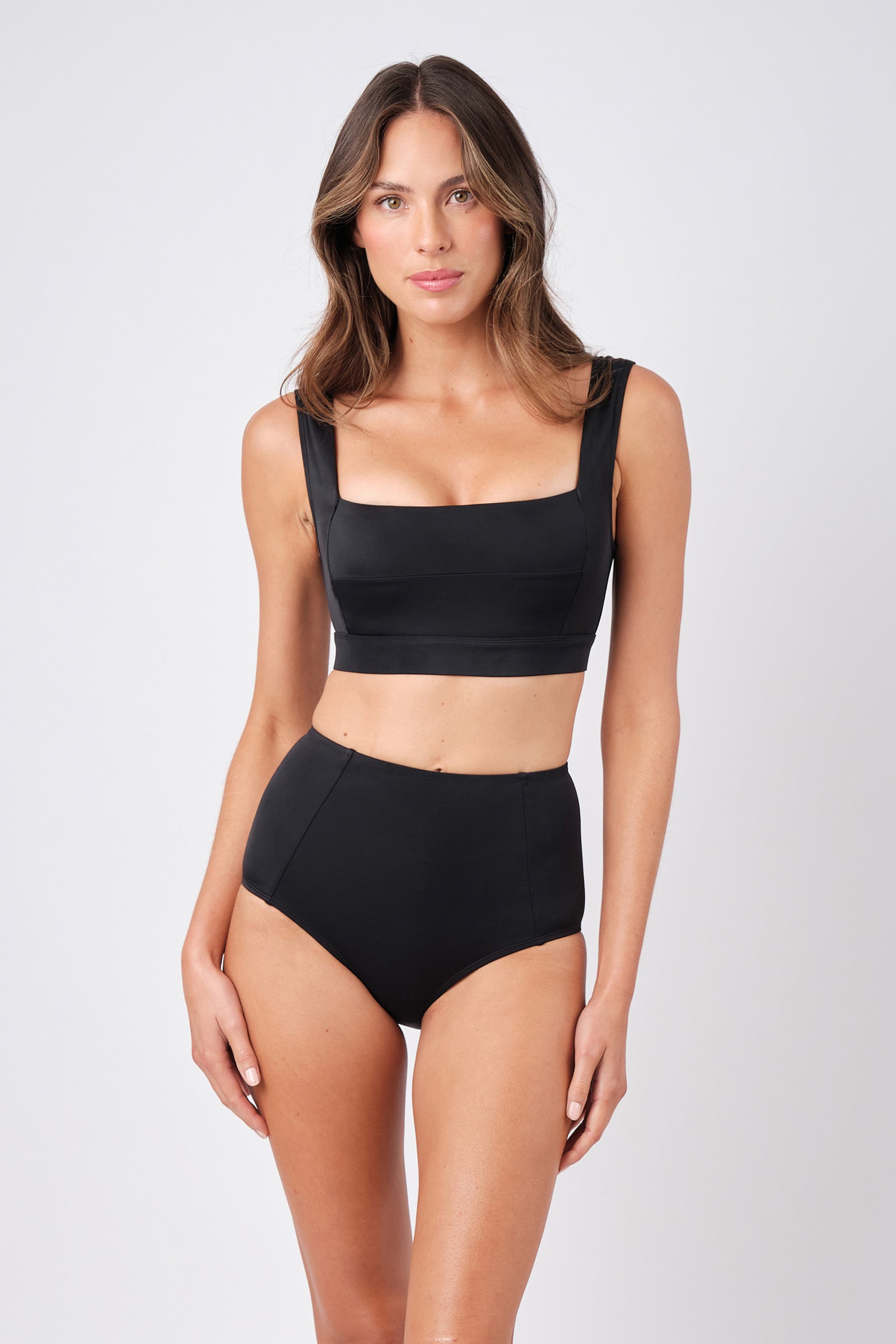 Never Say Never High-Waisted Bikini Bottom BLACK