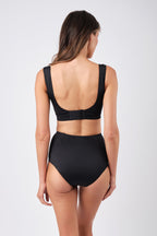 Never Say Never High-Waisted Bikini Bottom BLACK