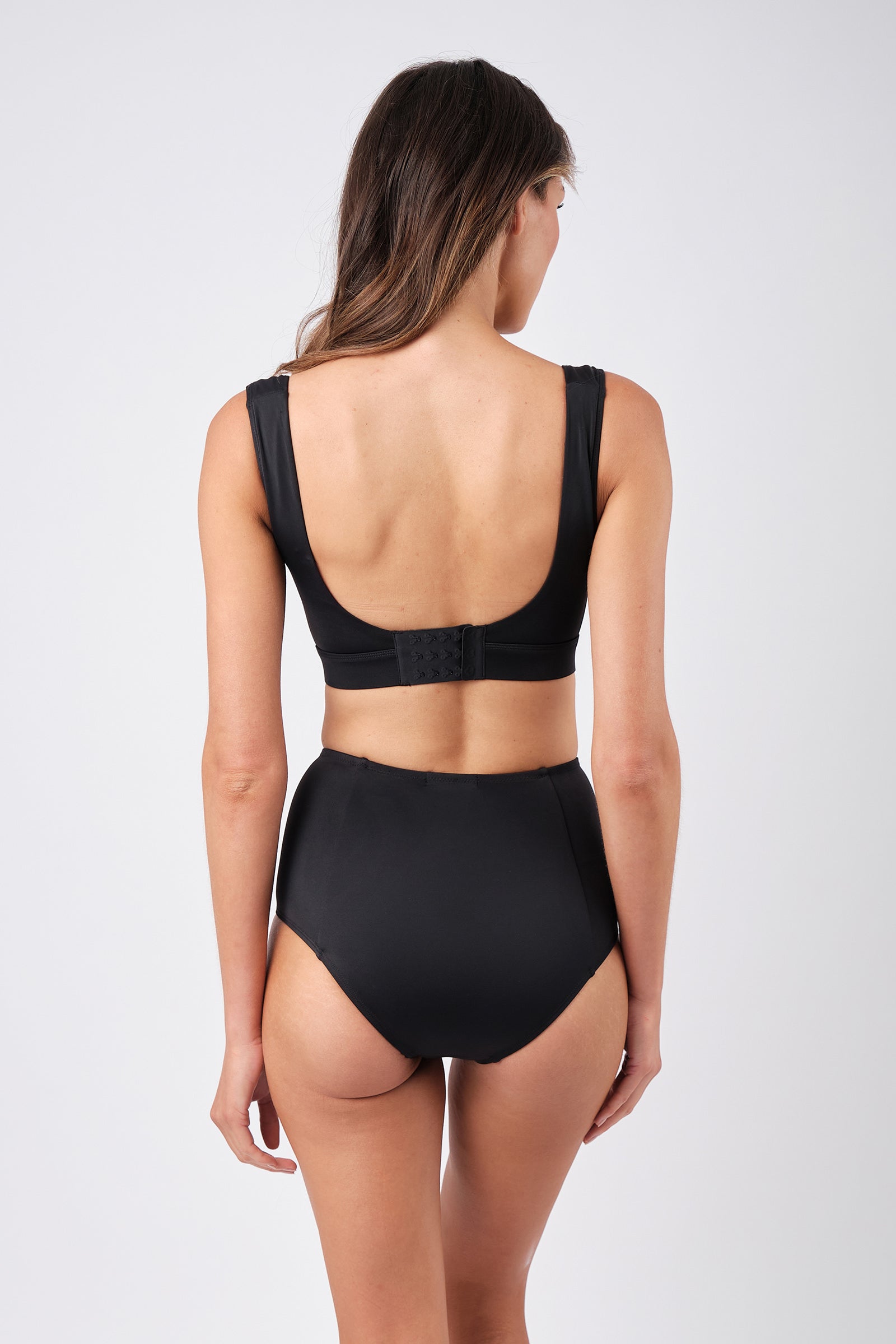 Never Say Never High-Waisted Bikini Bottom BLACK