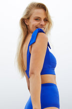 Never Say Never High-Waisted Bikini Bottom COBALT BLUE