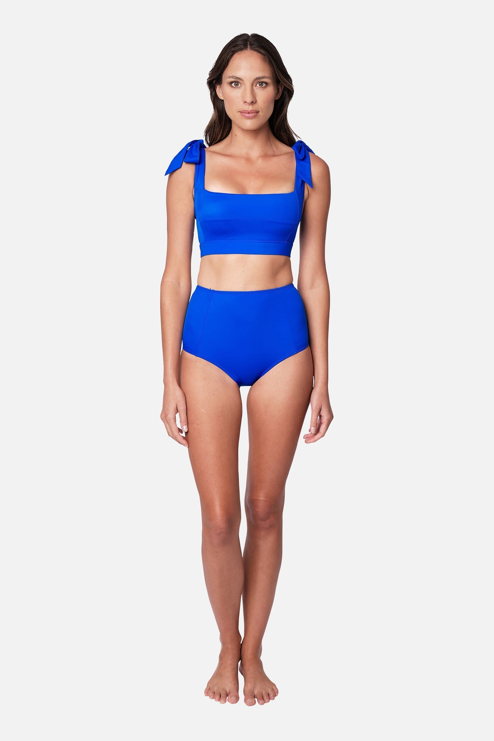 Never Say Never High-Waisted Bikini Bottom COBALT BLUE