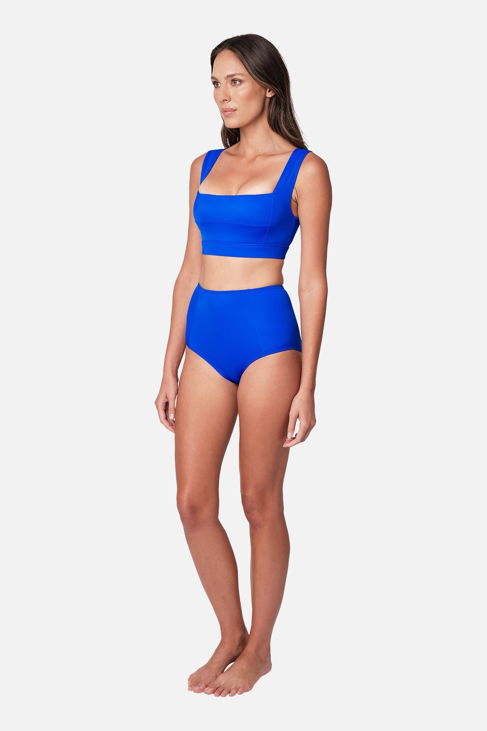 Never Say Never High-Waisted Bikini Bottom COBALT BLUE