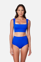 Never Say Never High-Waisted Bikini Bottom COBALT BLUE