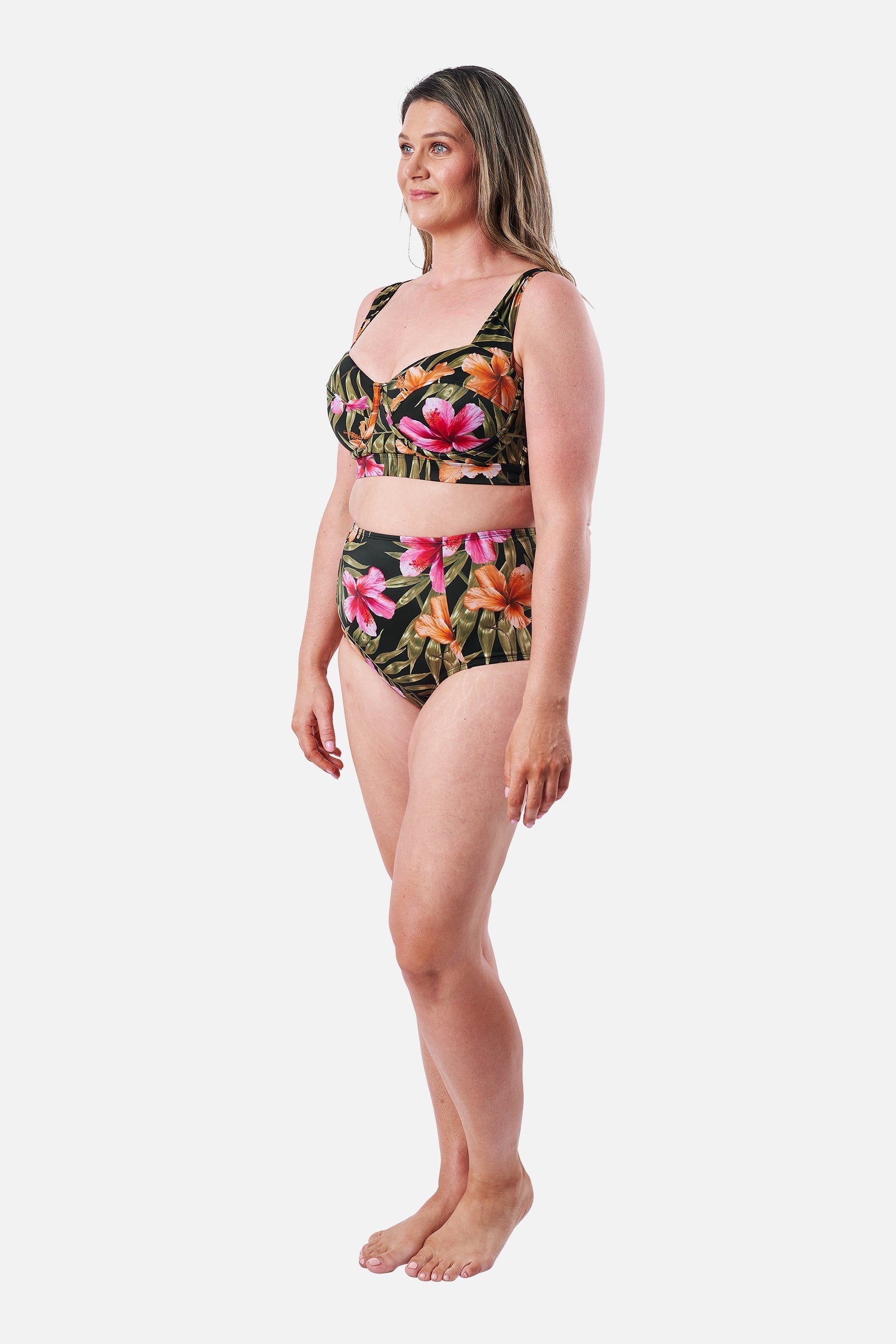 Never Say Never High-Waisted Bikini Bottom CRESCENT BLOOMS
