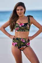 Never Say Never High-Waisted Bikini Bottom CRESCENT BLOOMS