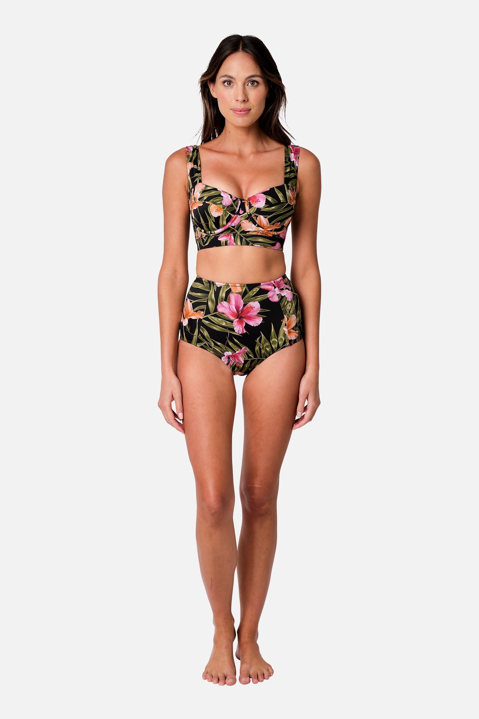 Never Say Never High-Waisted Bikini Bottom CRESCENT BLOOMS