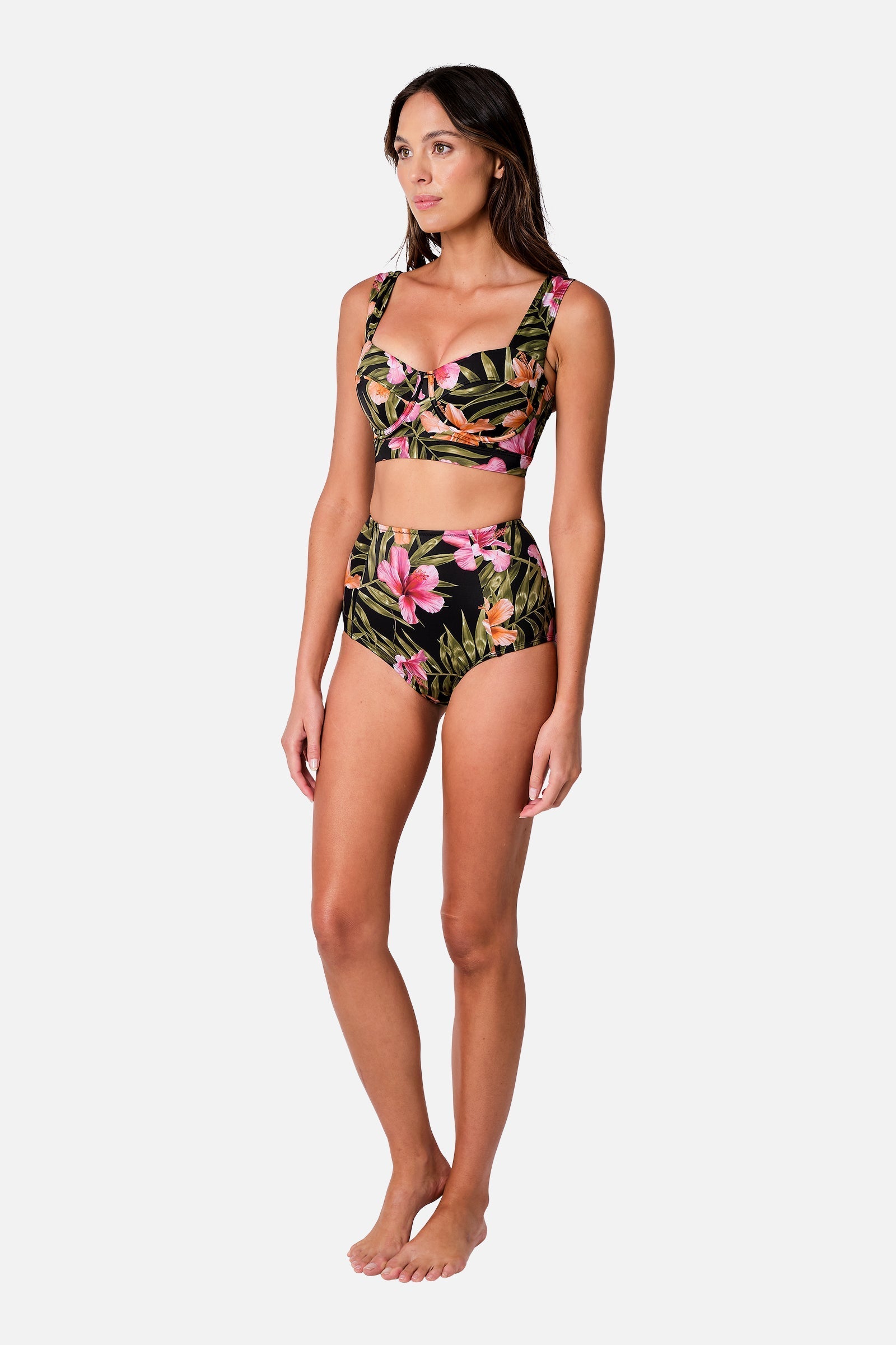 Never Say Never High-Waisted Bikini Bottom CRESCENT BLOOMS