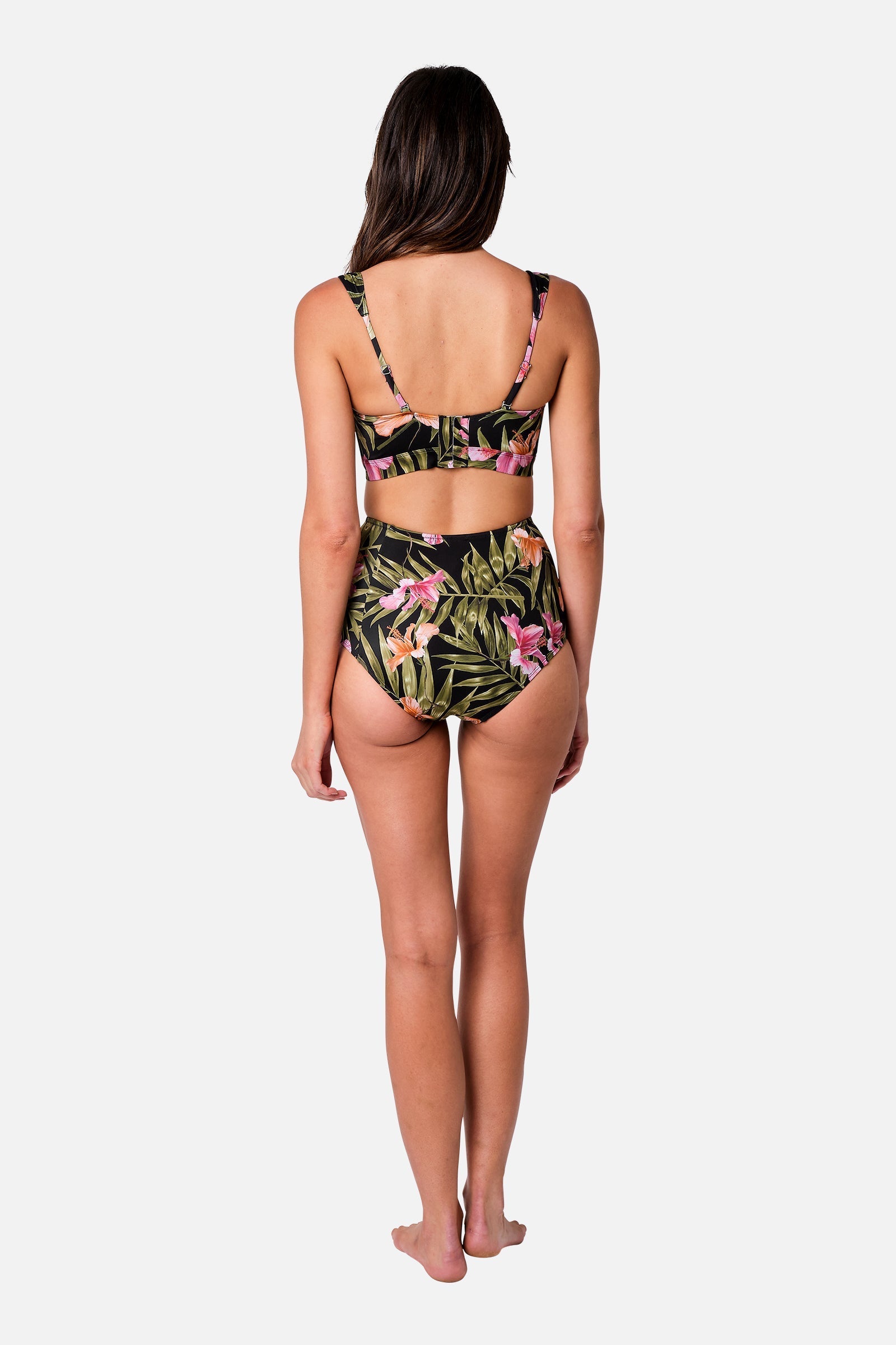 Never Say Never High-Waisted Bikini Bottom CRESCENT BLOOMS