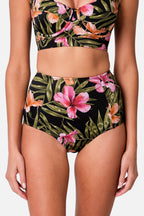 Never Say Never High-Waisted Bikini Bottom CRESCENT BLOOMS