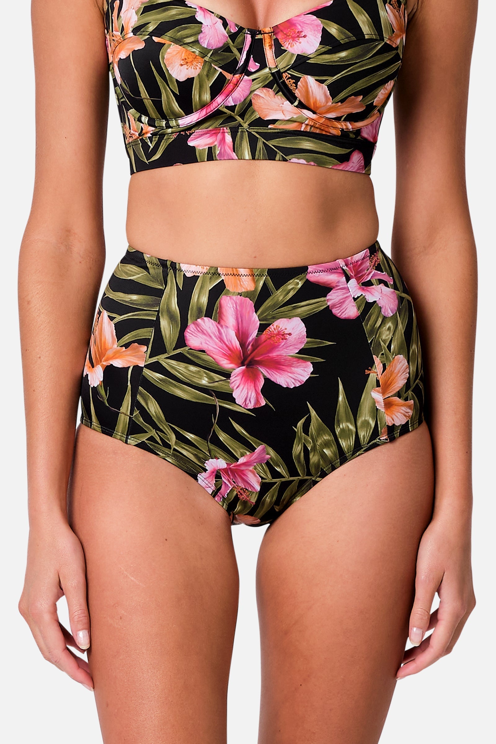 Never Say Never High-Waisted Bikini Bottom CRESCENT BLOOMS