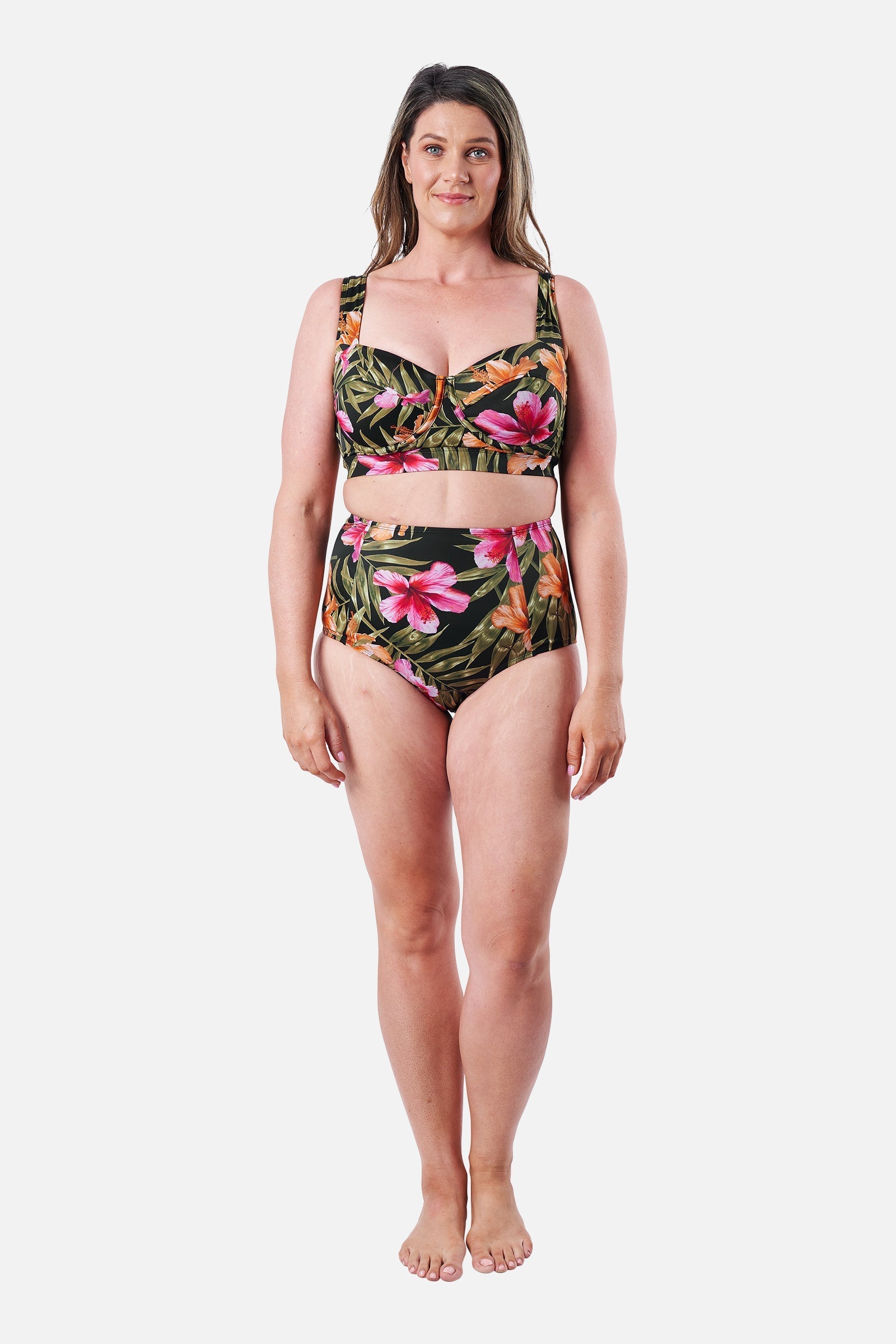 Never Say Never High-Waisted Bikini Bottom CRESCENT BLOOMS