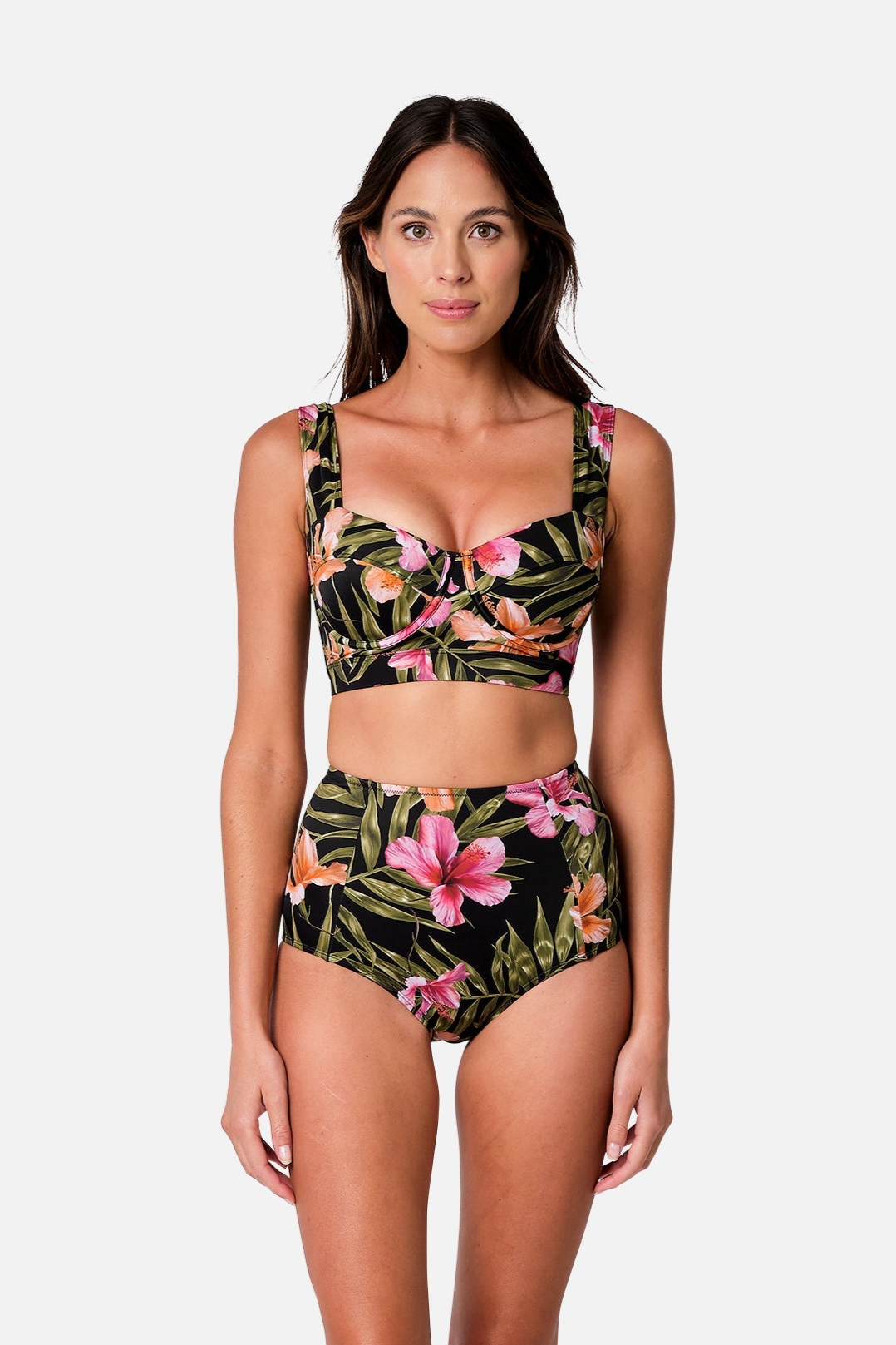 Never Say Never High-Waisted Bikini Bottom CRESCENT BLOOMS