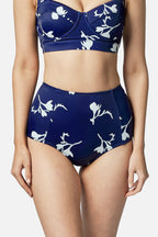 Never Say Never High-Waisted Bikini Bottom FREESIA SILHOUETTE NAVY