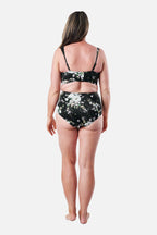 Never Say Never High-Waisted Bikini Bottom LONDON BOTANICAL BLACK
