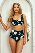 Never Say Never High-Waisted Bikini Bottom MAGNOLIA SILHOUETTE BLACK