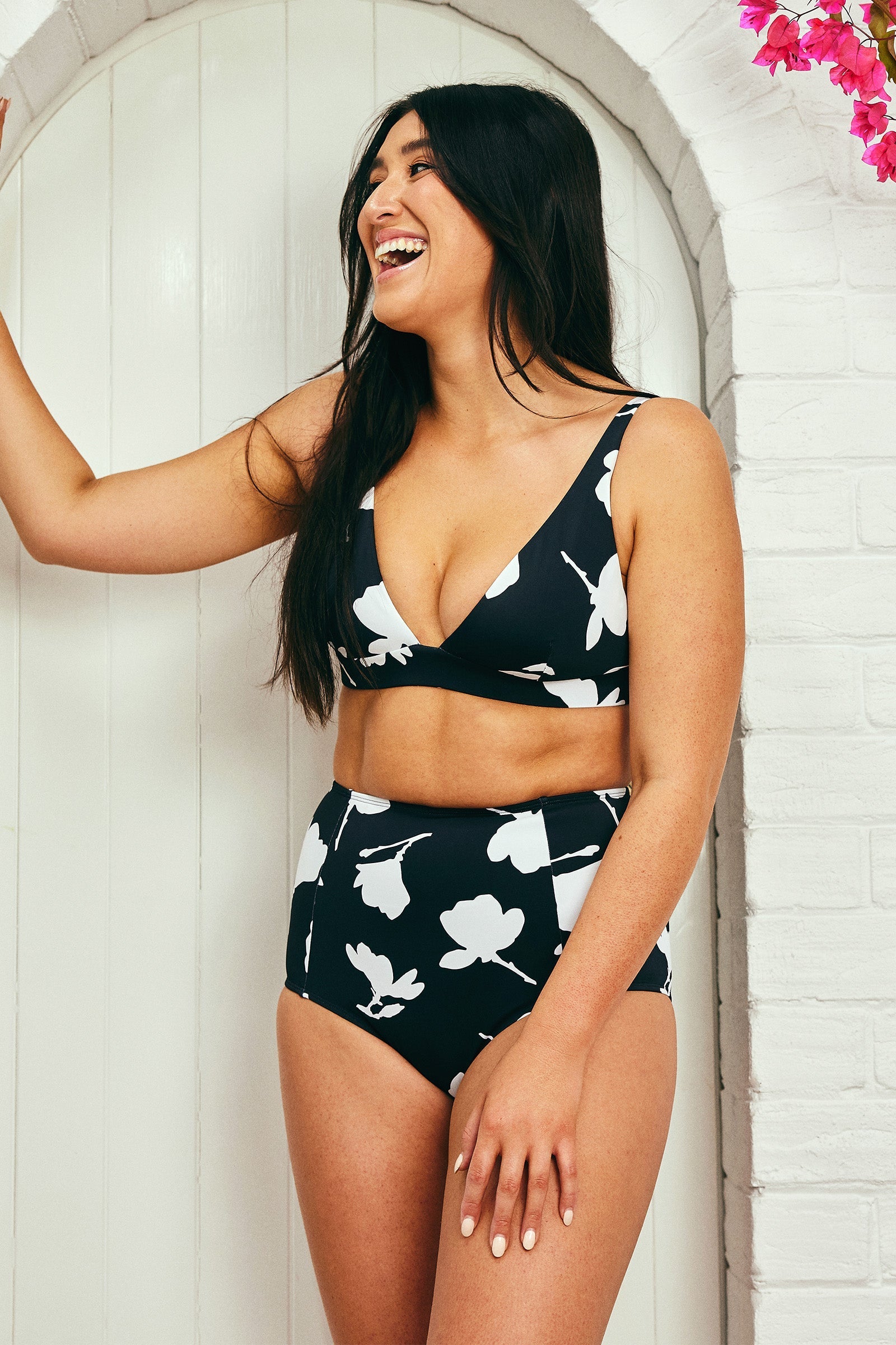 Never Say Never High-Waisted Bikini Bottom MAGNOLIA SILHOUETTE BLACK