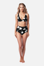 Never Say Never High-Waisted Bikini Bottom MAGNOLIA SILHOUETTE BLACK