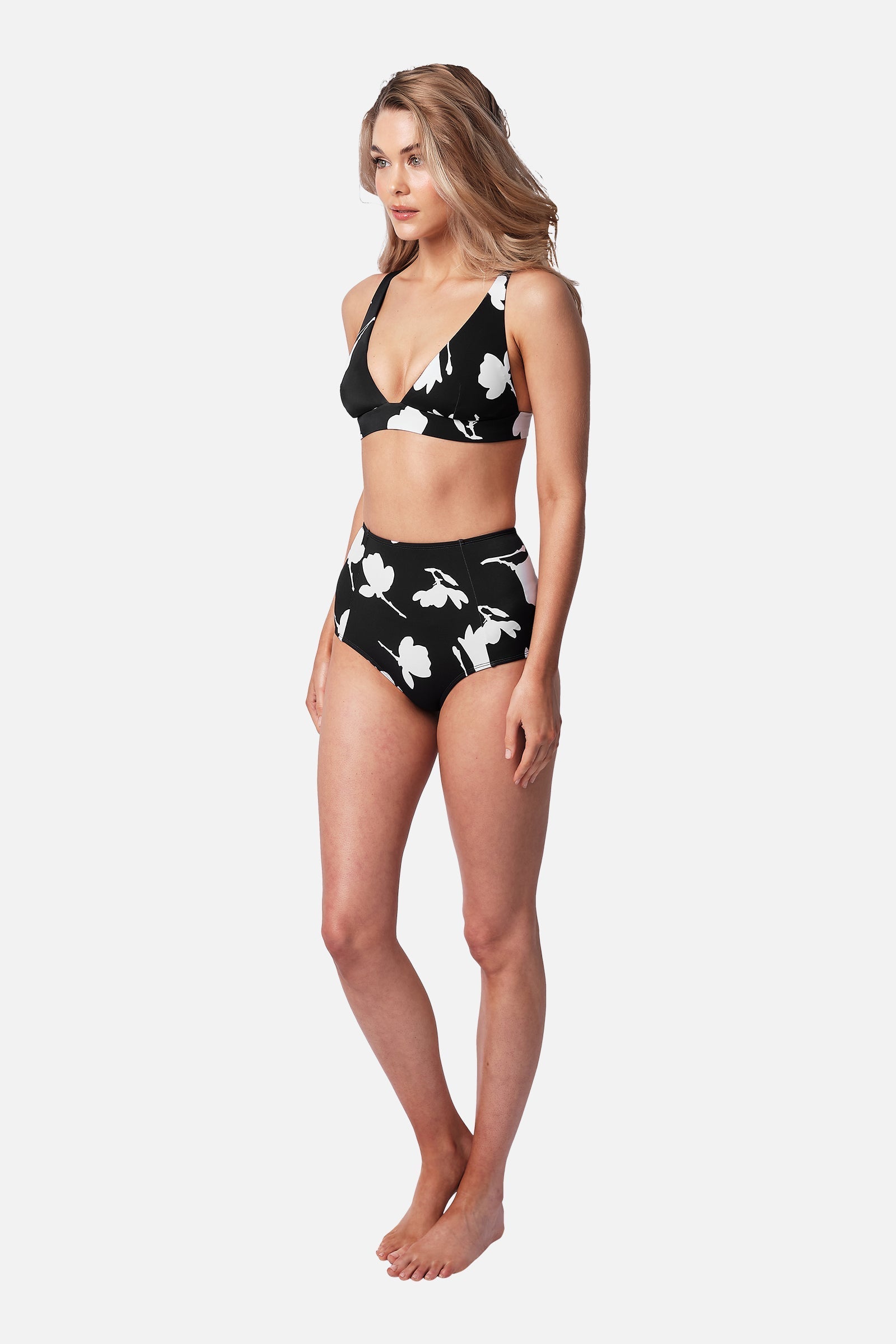 Never Say Never High-Waisted Bikini Bottom MAGNOLIA SILHOUETTE BLACK