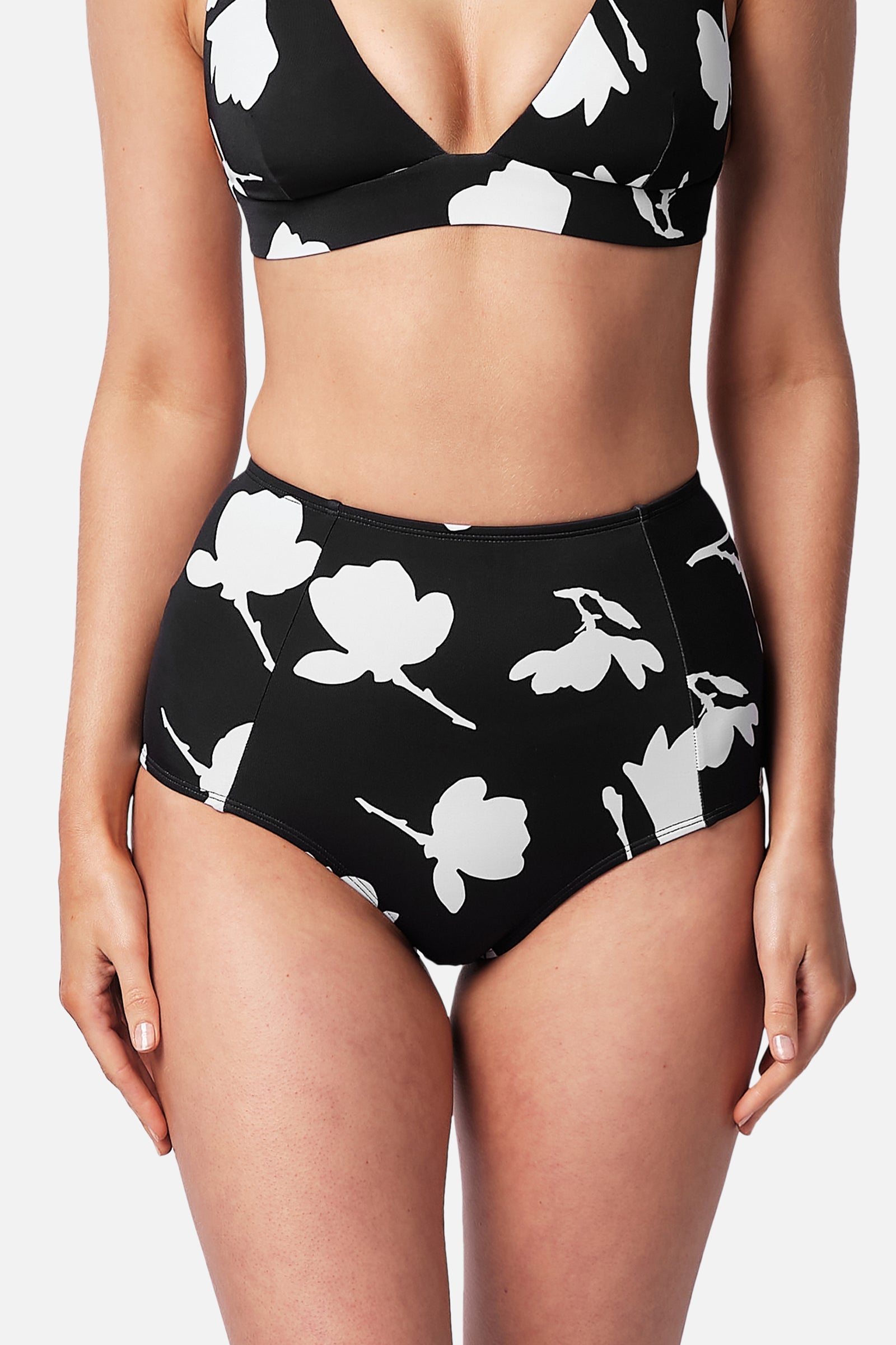 Never Say Never High-Waisted Bikini Bottom MAGNOLIA SILHOUETTE BLACK