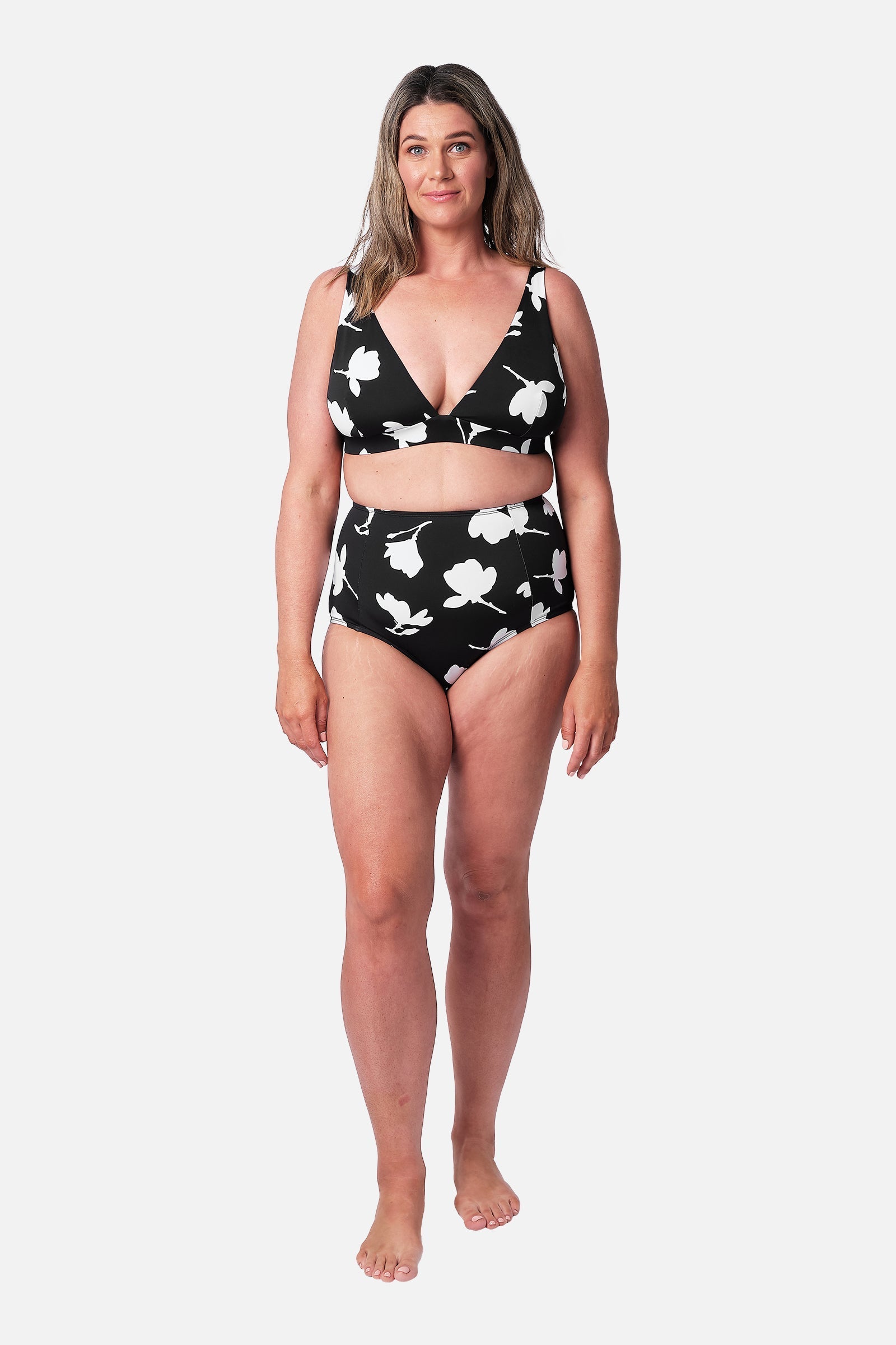 Never Say Never High-Waisted Bikini Bottom MAGNOLIA SILHOUETTE BLACK