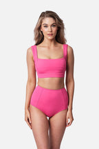 Never Say Never High-Waisted Bikini Bottom PINK