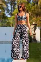 Original Bustier Balconette Bikini Bralette DAISY SILHOUETTE BLACK