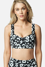 Original Bustier Balconette Bikini Bralette DAISY SILHOUETTE BLACK