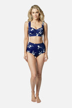 Original Bustier Balconette Bikini Bralette FREESIA SILHOUETTE NAVY