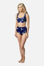 Original Bustier Balconette Bikini Bralette FREESIA SILHOUETTE NAVY