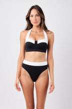 Original Bustier Balconette Bikini Bralette MONOCHROME TEXTURE
