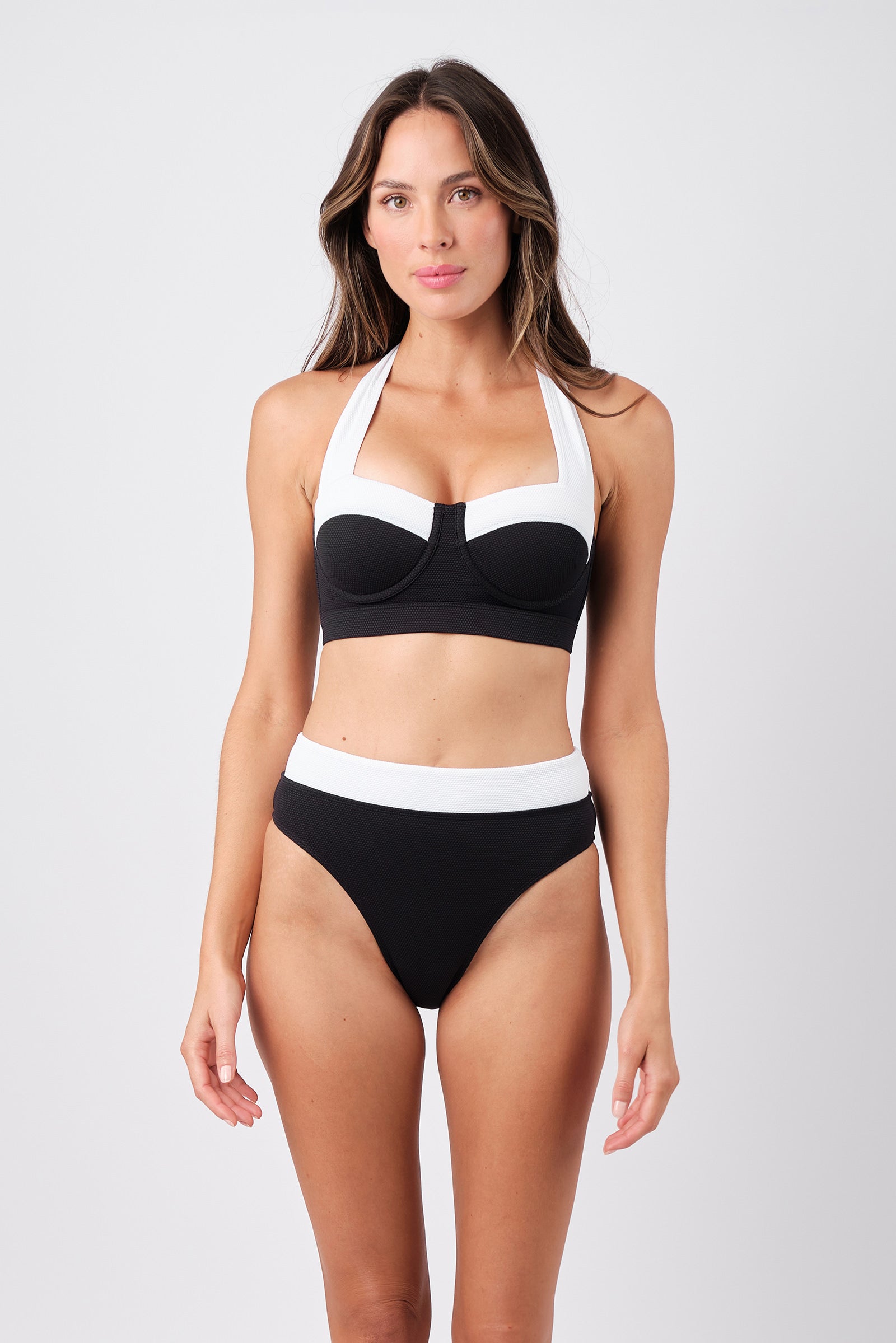 Original Bustier Balconette Bikini Bralette MONOCHROME TEXTURE