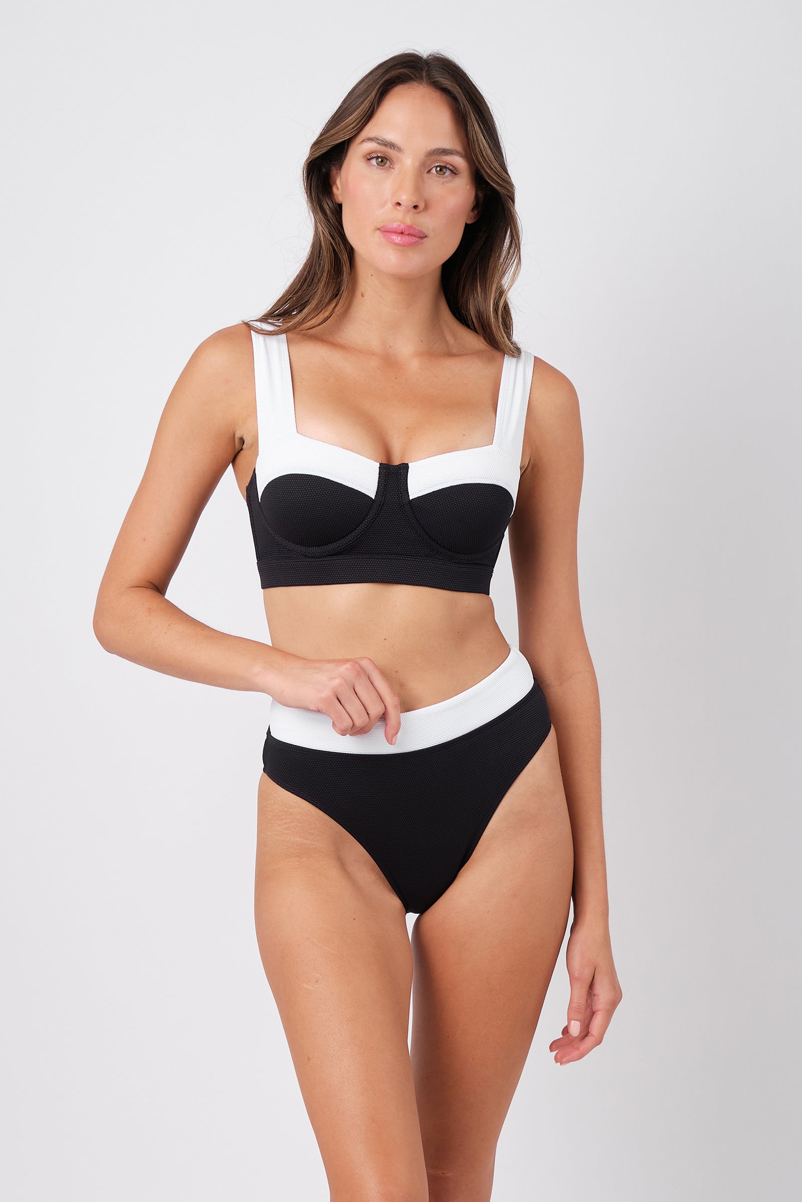 Original Bustier Balconette Bikini Bralette MONOCHROME TEXTURE