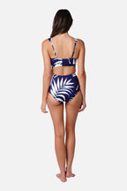 Original Bustier Balconette Bikini Bralette PALM SILHOUETTE NAVY
