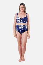 Original Bustier Balconette Bikini Bralette PALM SILHOUETTE NAVY