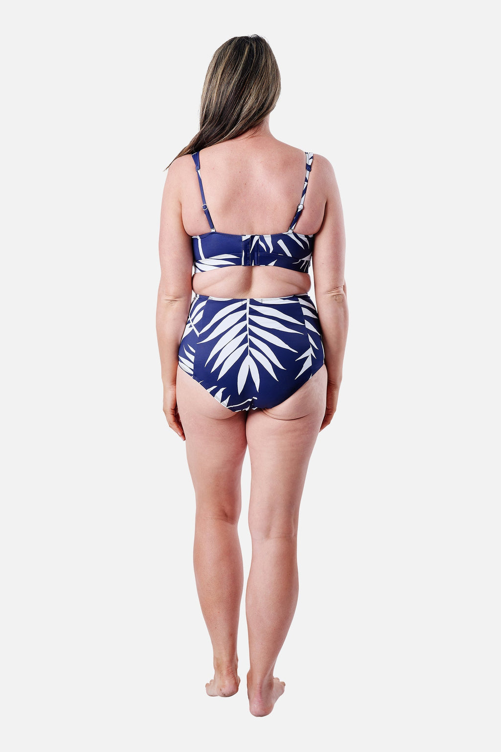 Original Bustier Balconette Bikini Bralette PALM SILHOUETTE NAVY