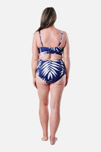 Original Bustier Balconette Bikini Bralette PALM SILHOUETTE NAVY