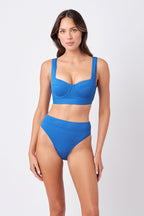Original Bustier Balconette Bikini Bralette SKY BLUE TEXTURE