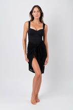 Original Bustier Balconette One Piece BLACK TEXTURE