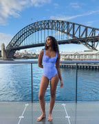Original Bustier Balconette One Piece COBALT BLUE GINGHAM