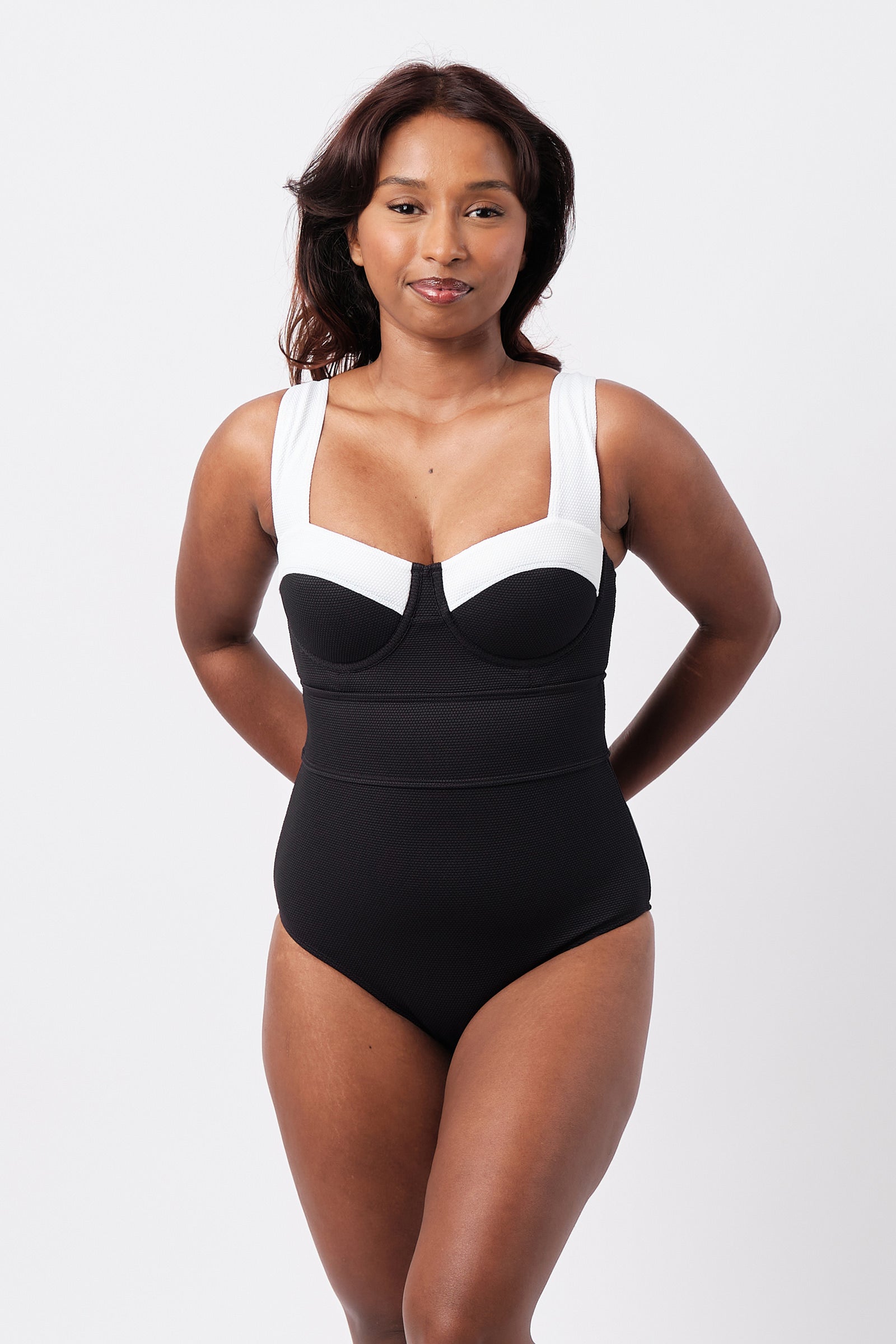 Original Bustier Balconette One Piece MONOCHROME TEXTURE