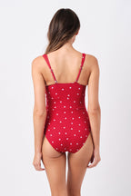Original Bustier Balconette One Piece POLKA ROUGE TEXTURE