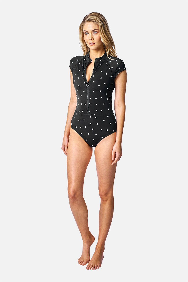 Original Sexie Rashie Cap Sleeve POLKA NOIR