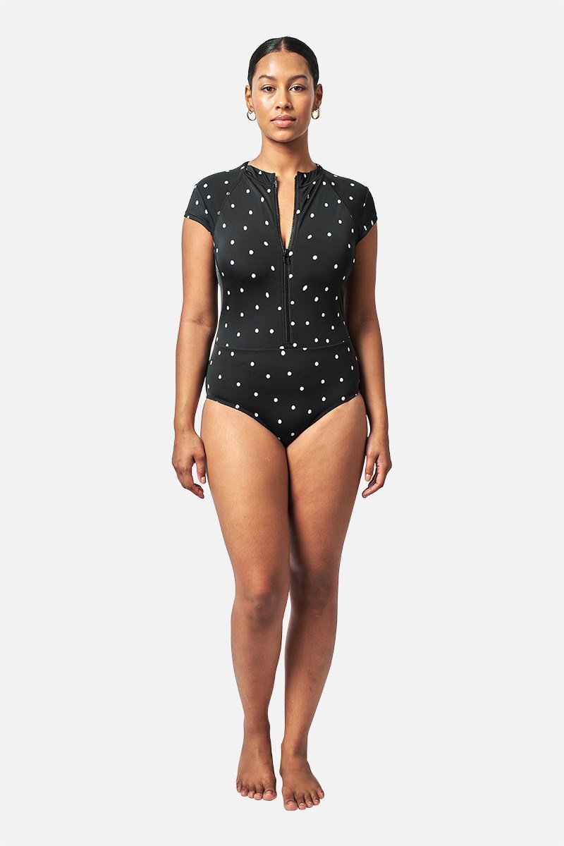 Original Sexie Rashie Cap Sleeve POLKA NOIR