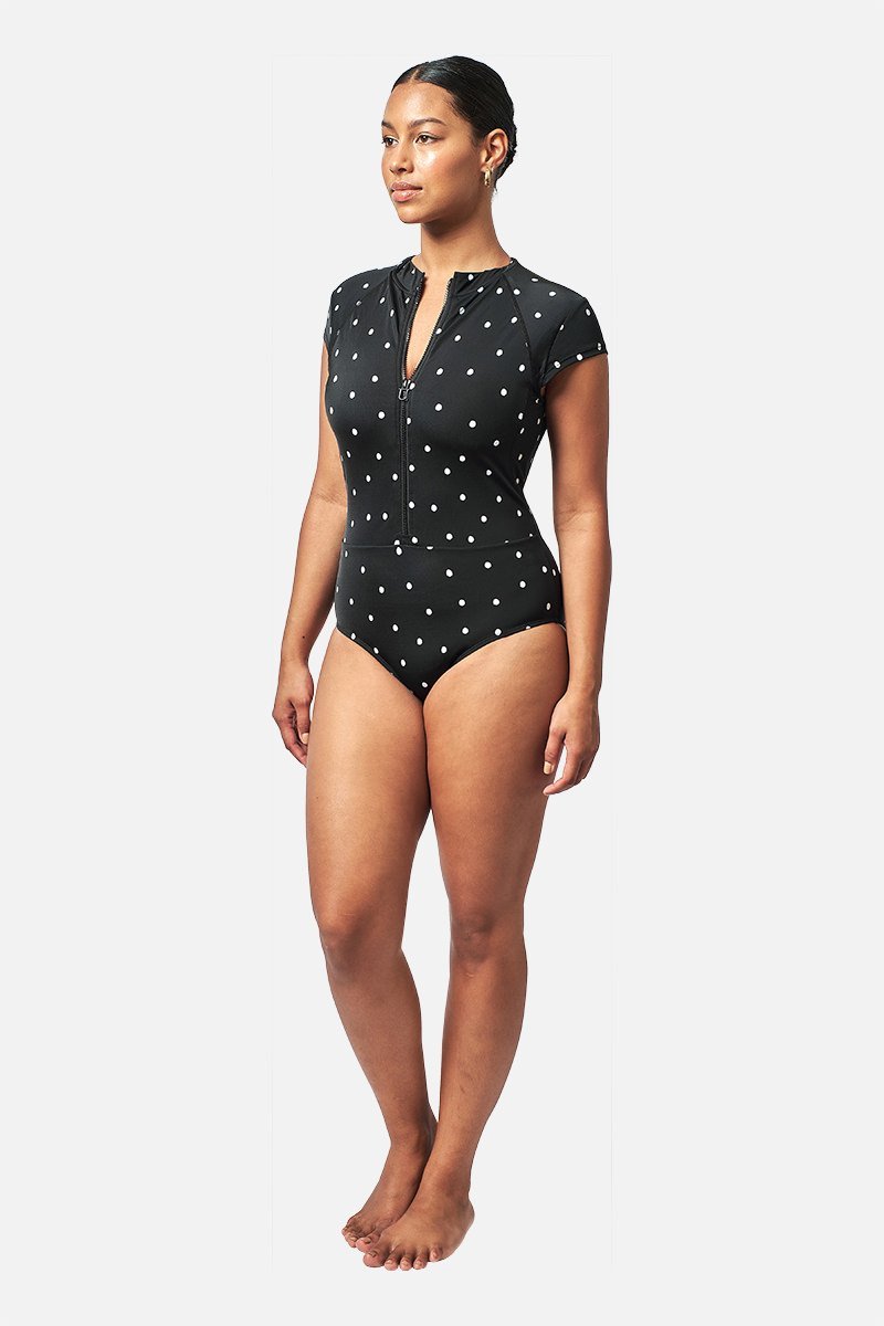 Original Sexie Rashie Cap Sleeve POLKA NOIR