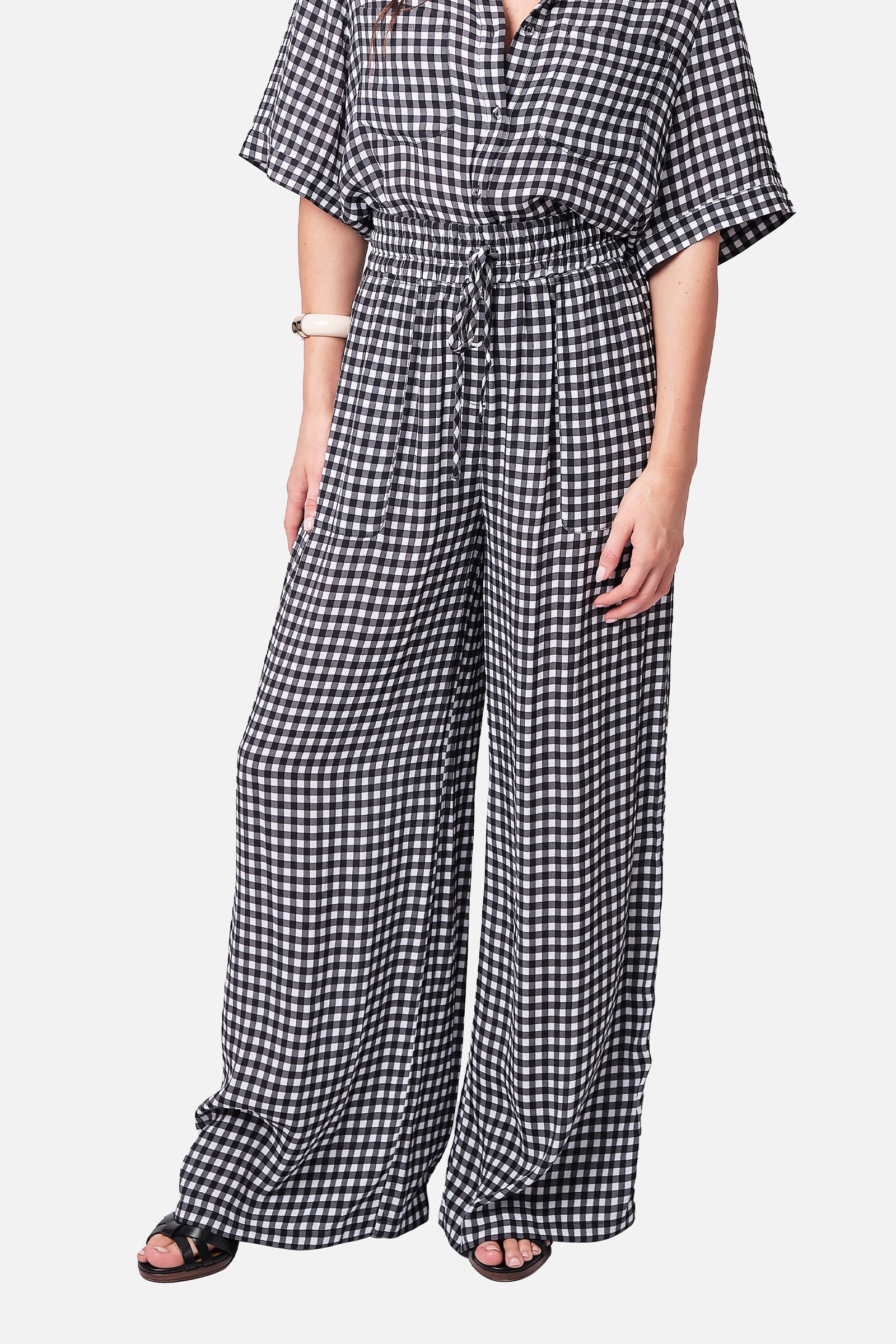 Palazzo Pants BLACK GINGHAM