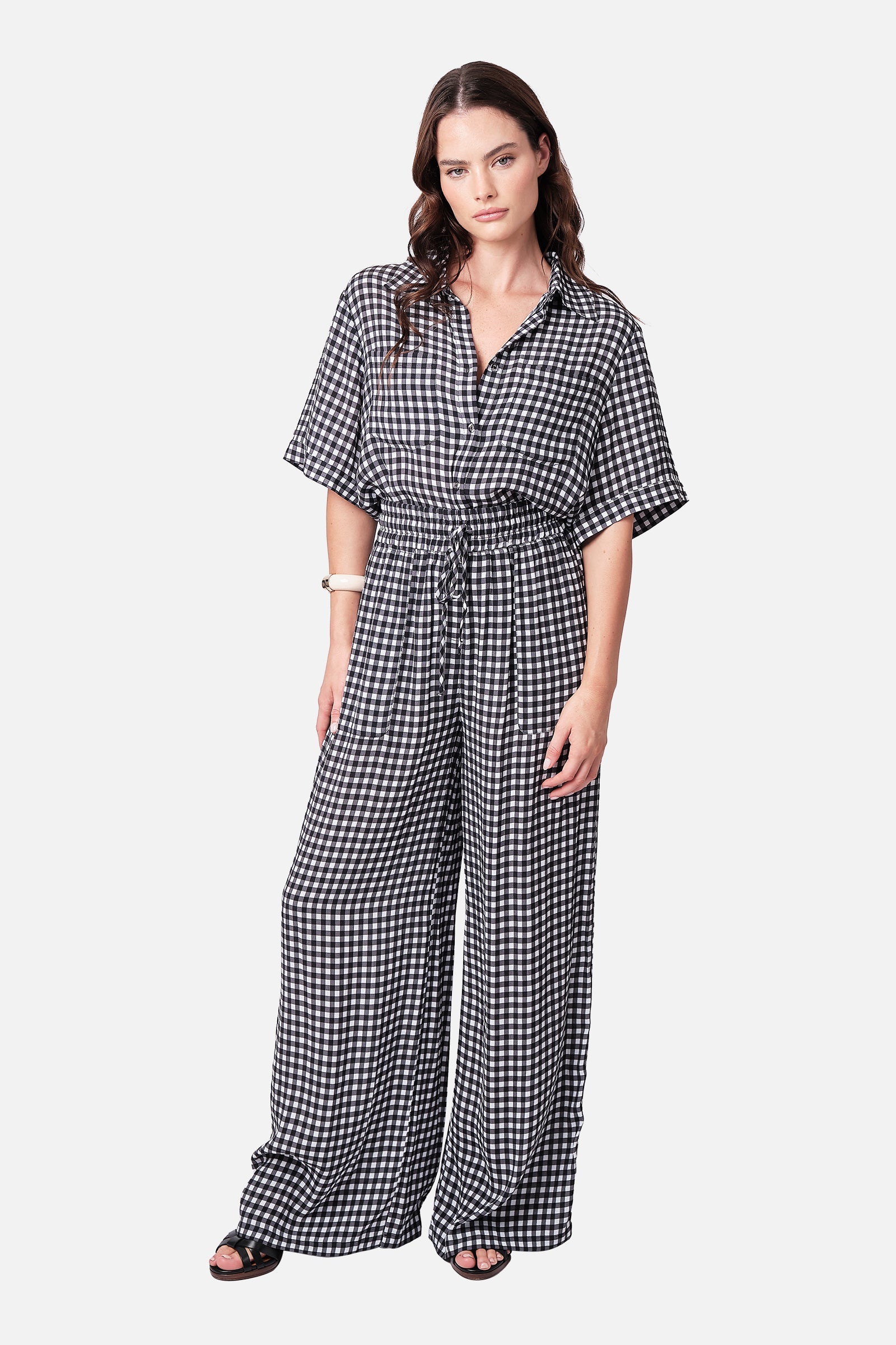Palazzo Pants BLACK GINGHAM